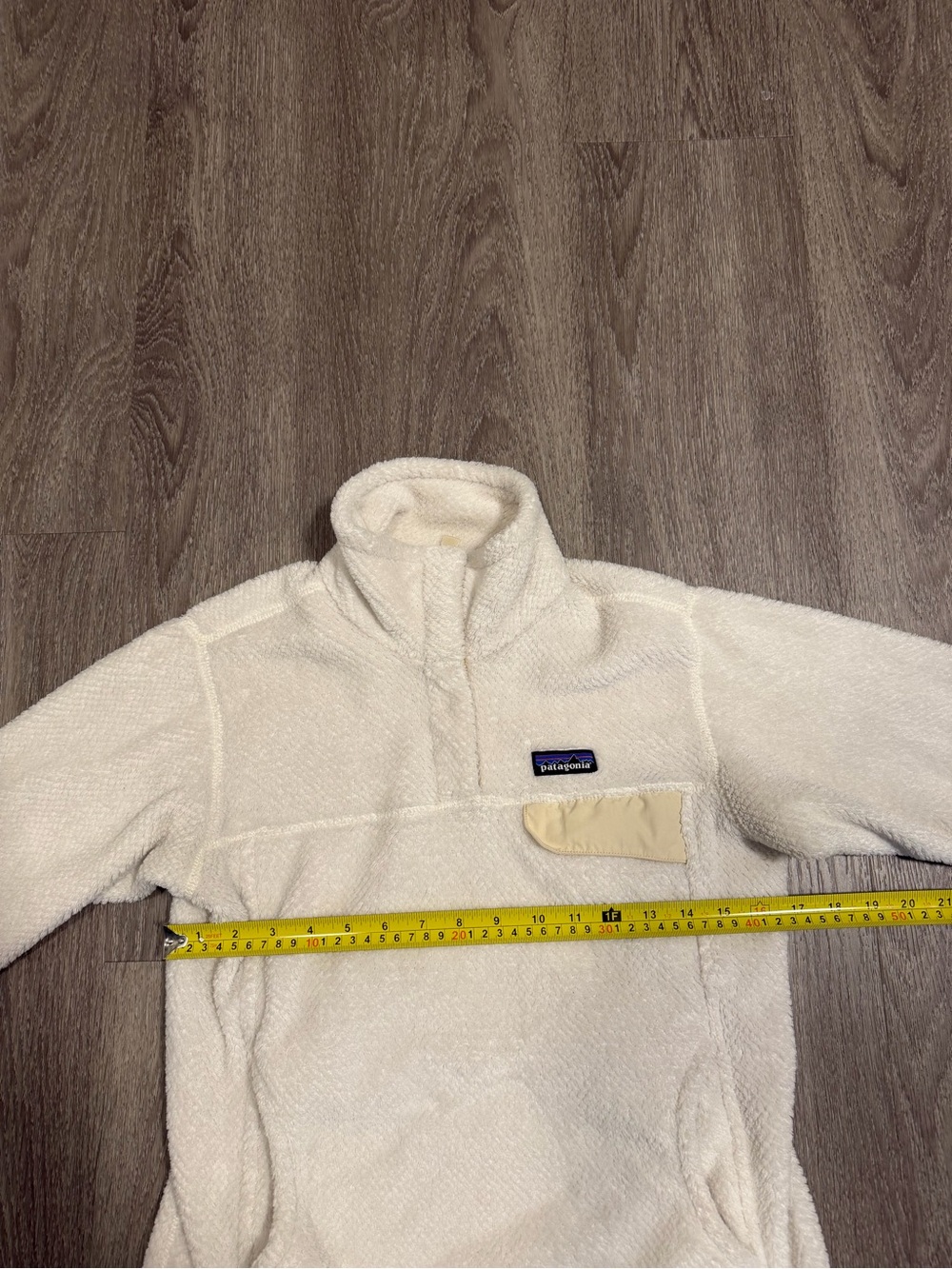 Patagonia Girls M Ivory Re-Tool Snap T Fleece Pullover Polartec Jacket - Picture 6 of 7